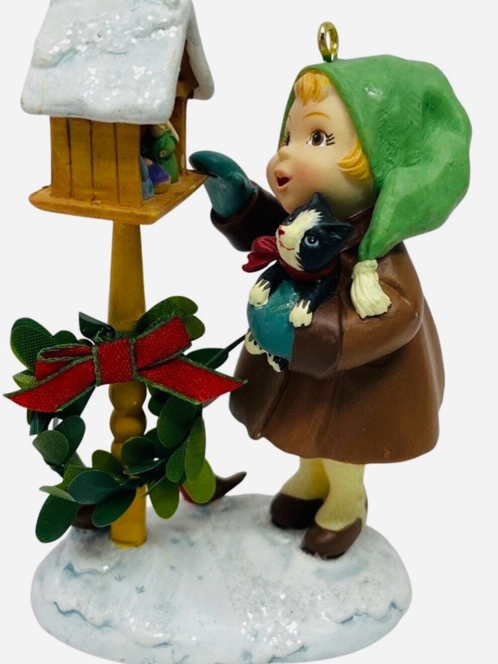 2003 What Child is this Mailbox Girl with Cat Ornament Hallmark